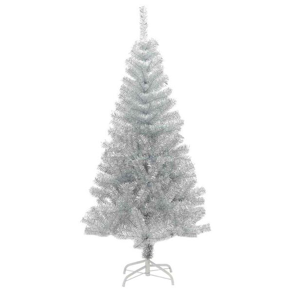 vidaXL Albero di Natale con 150 LED con supporto Argento 150 cm PET