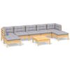 vidaXL Set Divani da Giardino 8 pz con Cuscini Grigi Massello di Pino