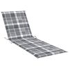 vidaXL Lettino da Giardino con Cuscino Tartan Grigio Pino Impregnato