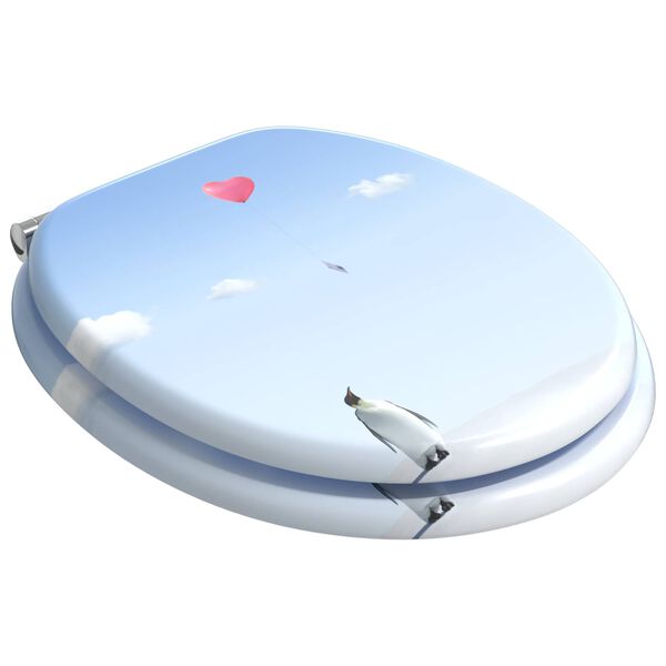 vidaXL Sedile del WC Blu 44 x 38 cm Pannello MDF