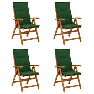 vidaXL Sedie da giardino reclinabili 4 pz Naturale