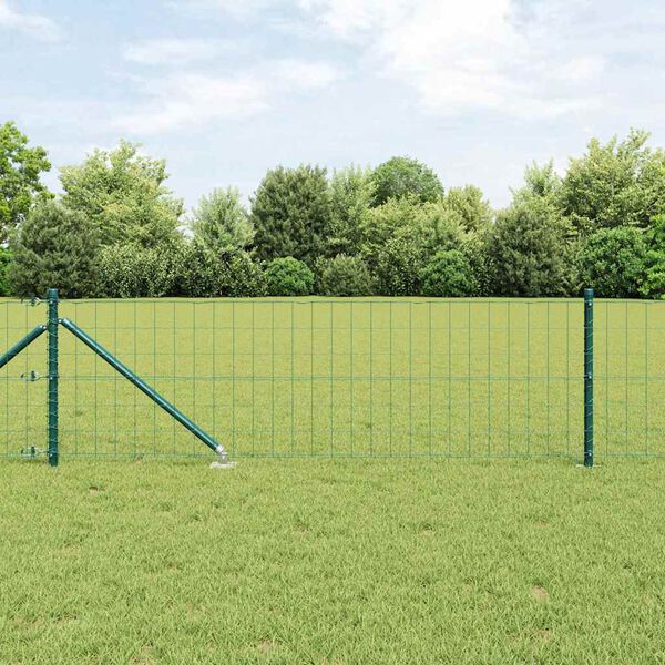 vidaXL Recinzione con Posto Verde 0,8 x 25 m Acciaio e PVC
