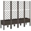 vidaXL Fioriera da Giardino con Traliccio Marrone 160x40x142 cm in PP