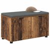 vidaXL Panca per ingresso con cuscino Legno vecchio 80 x 46 x 46 cm