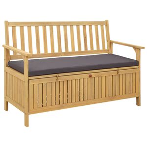 vidaXL Panchina con contenitore con cuscino con porta 120 x 63 x 84 cm
