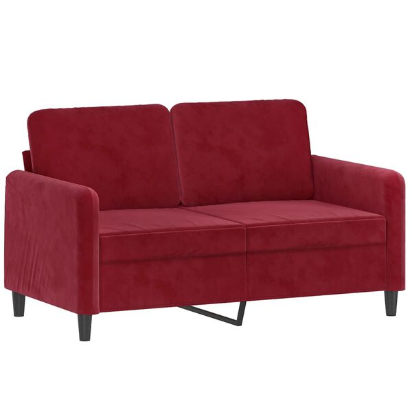 vidaXL Set di Divani 2 pz con Cuscini Decorativi Rosso Vino in Velluto