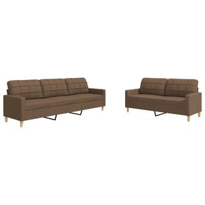 vidaXL Set di Divani 2 pz Marrone in Tessuto