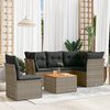 vidaXL Set Divano da Giardino 6 pz con Cuscini Grigio in Polyrattan