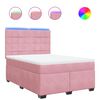 vidaXL Giroletto a Molle con Materasso Rosa 140x190 cm in Velluto