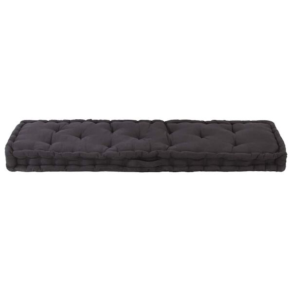 vidaXL Cuscino per Pallet e Pavimento in Cotone 120x40x7 cm Nero