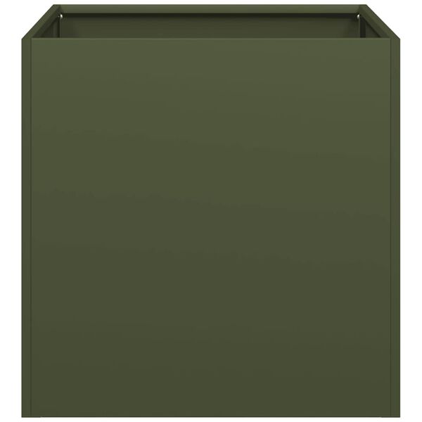 vidaXL Fioriera Verde Oliva 40x40x40 cm in Acciaio Laminato a Freddo