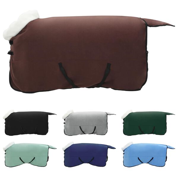 vidaXL Coperta per Cavalli Marrone Scuro Completo 135 cm Felpa in pile