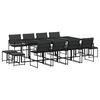 vidaXL Set da Pranzo da Giardino 13 pz con Cuscini Nero in Textilene