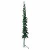 vidaXL Albero Natale Artificiale Sottile a Metà Supporto Verde 180 cm