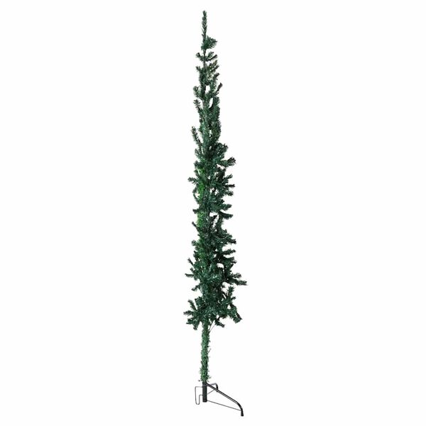 vidaXL Albero Natale Artificiale Sottile a Metà Supporto Verde 180 cm