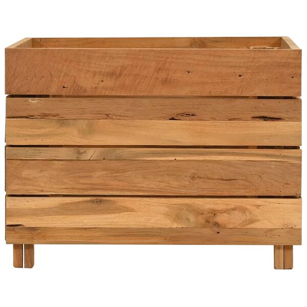 vidaXL Letto Rialzato 50x40x38 cm Legno di Teak di Recupero e Acciaio