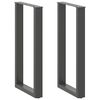 vidaXL Gambe per tavolo da bar a forma di U 2 pz Antracite 40x(90-91) cm Acciaio