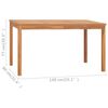 vidaXL Set da pranzo da giardino 7 pz 140x80 cm in legno massello di teak