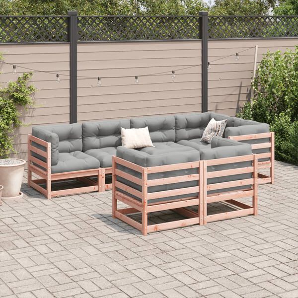 vidaXL Set Divani da Giardino 7 pz in Legno Massello Abete Douglas