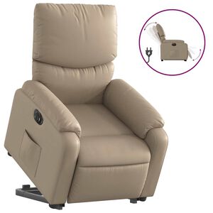 vidaXL Poltrona Alzapersona Reclinante Elettrica Cappuccino Similpelle