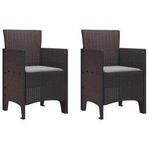 vidaXL Sedia da Giardino 2 pz Marrone Polipropilene