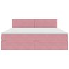 vidaXL Letto con contenitore e LED con led Rosa 160 x 200 cm Velluto