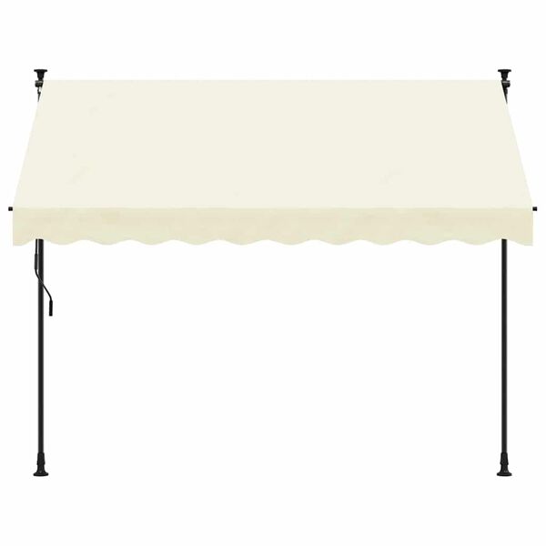 vidaXL Tenda da Sole Retrattile Crema 300x150 cm in Tessuto e Acciaio