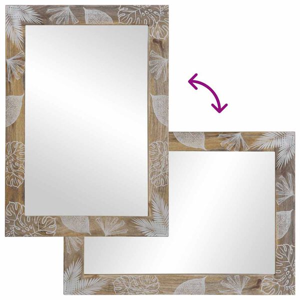 vidaXL Specchio da Bagno 50x3x70 cm in Legno Massello di Mango