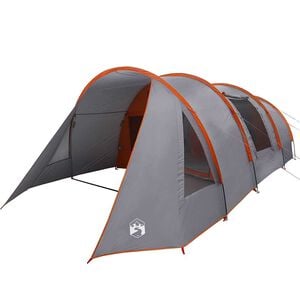 vidaXL Tenda tunnel per 4 persone 4 persona Grigio e arancione