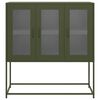 vidaXL Credenza Verde Oliva 100,5x39x107 cm Acciaio Laminato a Freddo