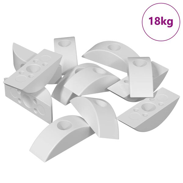 vidaXL Dado a mezzaluna 18 pcs Bianco M6 PP