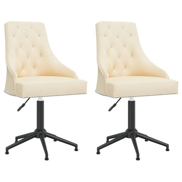 vidaXL Sedie da Pranzo Girevoli 2 pz Crema in Velluto