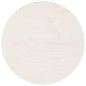 vidaXL Piano Tavolo Rotondo Bianco &Oslash;30x3 cm in Legno Massello di Pino