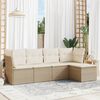 vidaXL Set Divano da Giardino 5 pz con Cuscini Beige in Polyrattan