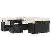 vidaXL Set Divani da Giardino 9 pz con Cuscini Nero in Polyrattan