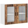 vidaXL Pensile da Cucina con Porta in Vetro Porto Legno Vecchio