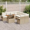 vidaXL Set Divano da Giardino 9 pcs Beige Poly Rattan