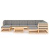 vidaXL Set Salotto Giardino 10pz Cuscini Antracite Legno Massello Pino