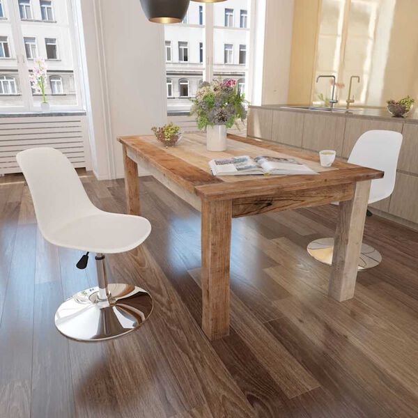 vidaXL Sedie da Pranzo Girevoli 2 pz Bianche in Similpelle