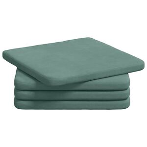 vidaXL Cuscini per Seduta 4 pz Velluto Verde Mare 40 x 40 x 3 cm