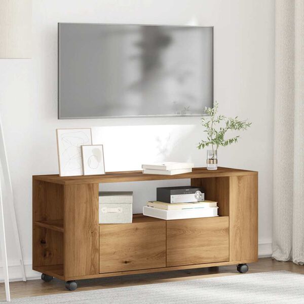 vidaXL Mobile Porta TV con Ruote Artigianale 102x34,5x43 cm Truciolato