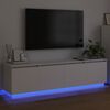 vidaXL Mobile TV con led Bianco 180 x 38 x 49 cm Legno multistrato