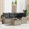 vidaXL Set Divano da Giardino 5 pcs Grigio polyrattan