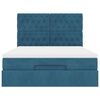 vidaXL Struttura Letto Pouf con Materassi Blu 140x200cm in Velluto