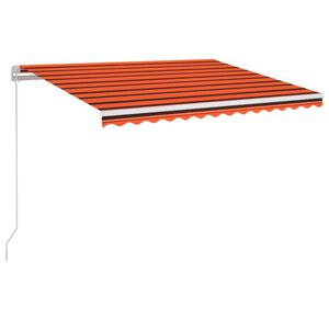 vidaXL Tenda da Sole Retrattile con LED 350x250 cm Arancione e Marrone