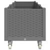 vidaXL Fioriera da Giardino con Ruote Grigio Chiaro 240x50x54 cm in PP
