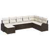 vidaXL Set di divani 8 pz Marrone e bianco polyrattan