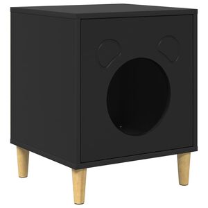 vidaXL Casa per Gatti Nero 42,5 x 40 x 53 cm Legno multistrato
