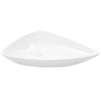 Lavandino Angolare In Ceramica Bianco/Nero - Lavabo Da Appoggio 645x455x115 Mm Per Bagno - Foto 6
