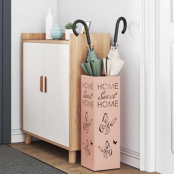 vidaXL Supporto per Ombrellone Rosa 15,5 x 15,5 x 49 cm Metallo